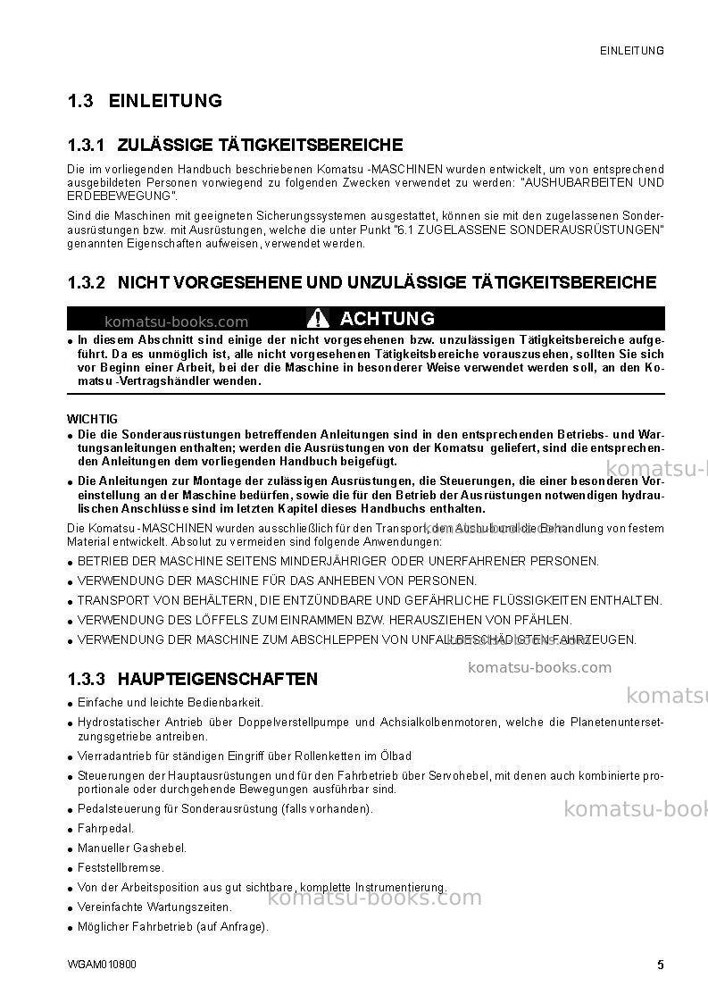 Komatsu sk1020-5ita-turbo Betriebsanleitung Titelseite Seite 7