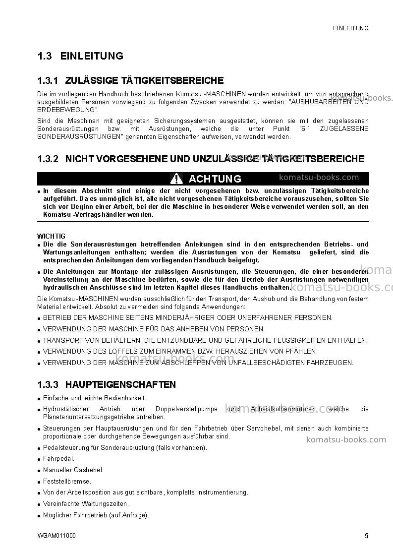 Komatsu ck20-1ita Betriebsanleitung Titelseite Seite 7 Komatsu ck20-1ita Betriebsanleitung Titelseite Seite 7