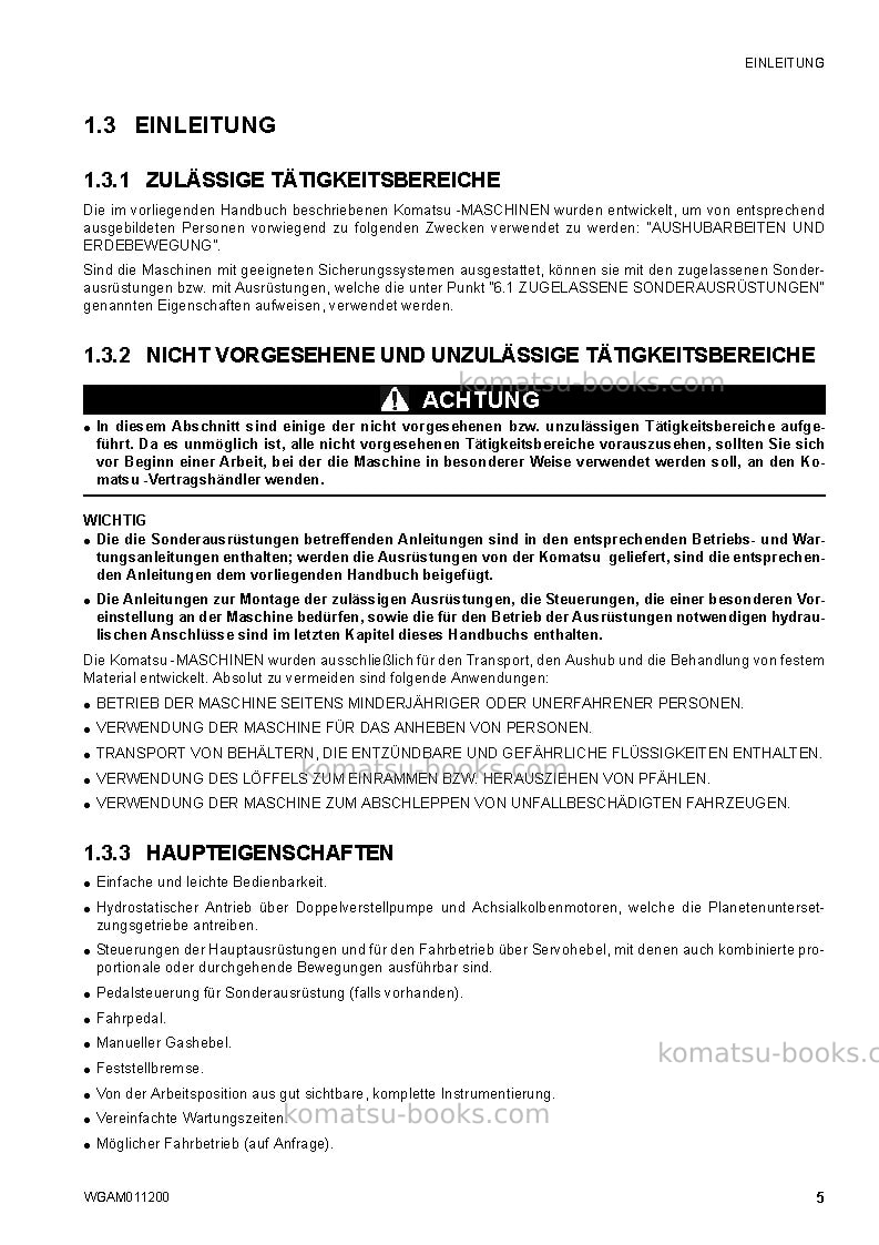 Komatsu ck30-1ita Betriebsanleitung Titelseite Seite 7 Komatsu ck30-1ita Betriebsanleitung Titelseite Seite 7