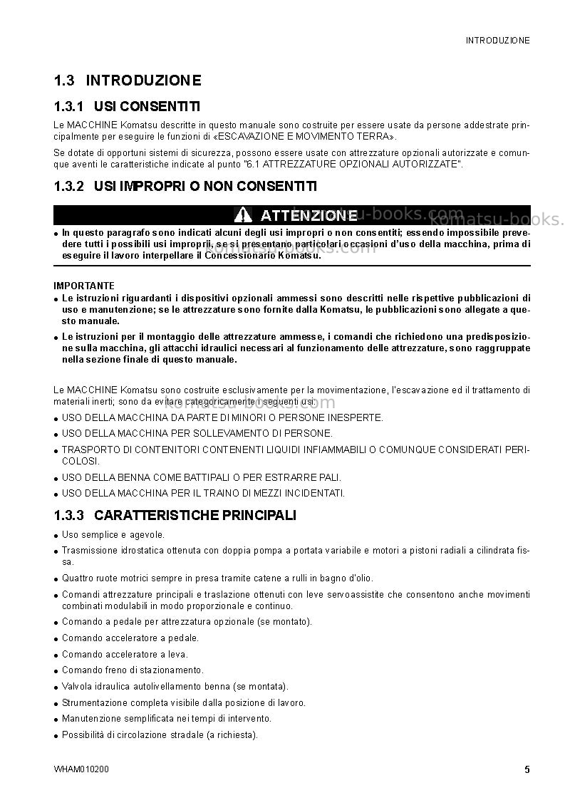 Komatsu sk510-5ita Manuale operativo copertina Pagina 7 Komatsu sk510-5ita Manuale operativo copertina Pagina 7