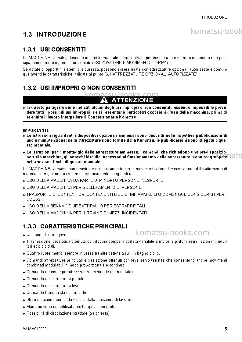 Komatsu sk714-5ita-/ Manuale operativo copertina Pagina 7 Komatsu sk714-5ita-/ Manuale operativo copertina Pagina 7