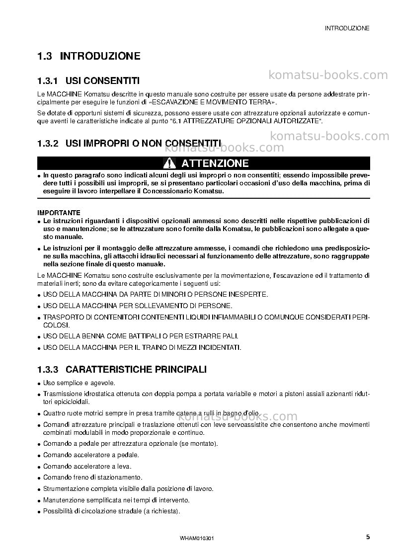 Komatsu sk714-5ita-/ Manuale operativo copertina Pagina 7 Komatsu sk714-5ita-/ Manuale operativo copertina Pagina 7