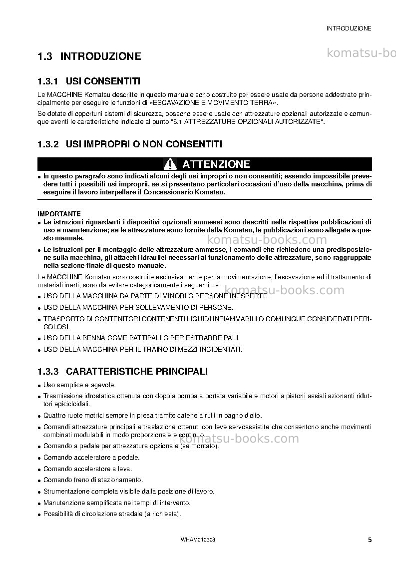 Komatsu sk714-5ita-/ Riparazione e manutenzione copertina Pagina 7