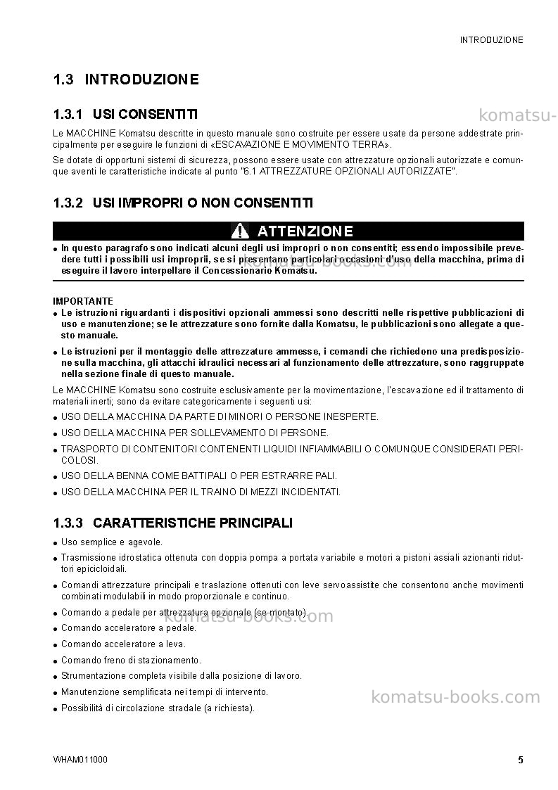 Komatsu ck20-1ita Manuale operativo copertina Pagina 7