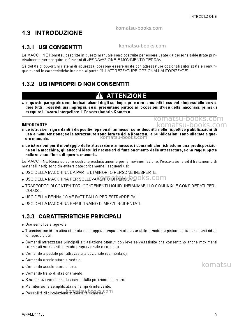 Komatsu ck25-1ita Manuale operativo copertina Pagina 7 Komatsu ck25-1ita Manuale operativo copertina Pagina 7