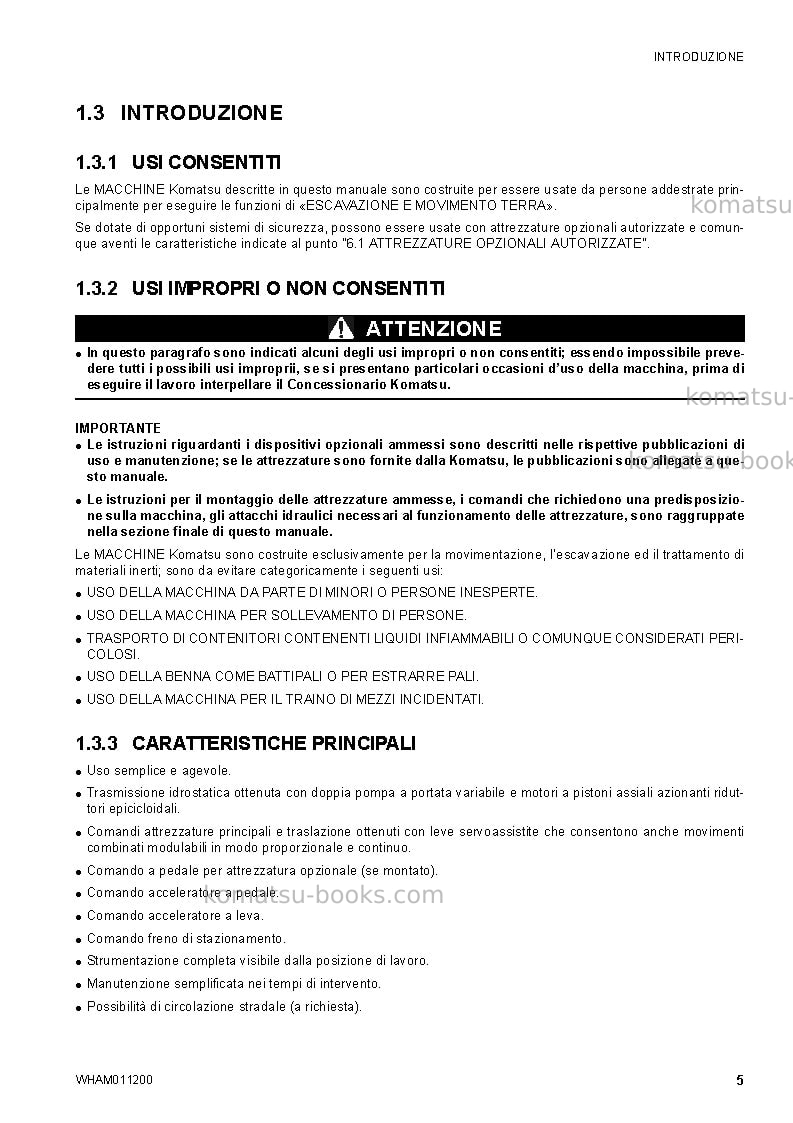 Komatsu ck30-1ita Manuale operativo copertina Pagina 7 Komatsu ck30-1ita Manuale operativo copertina Pagina 7