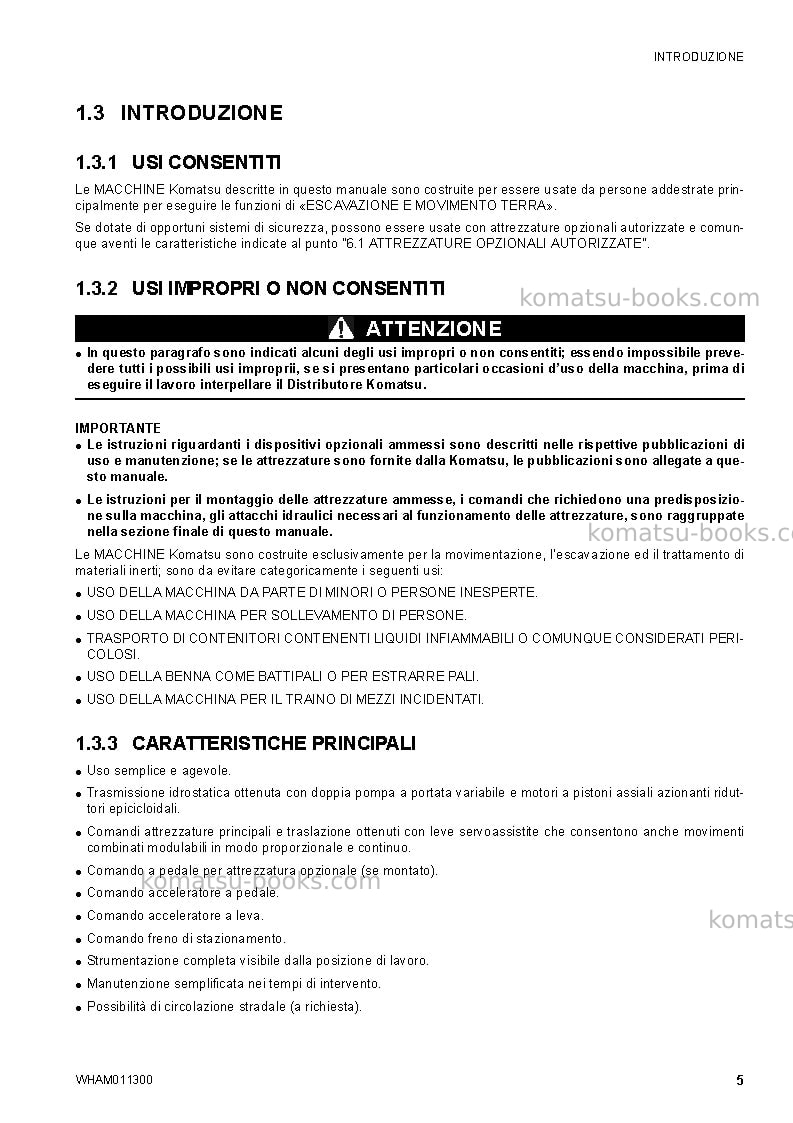 Komatsu ck35-1ita Manuale operativo copertina Pagina 7 Komatsu ck35-1ita Manuale operativo copertina Pagina 7