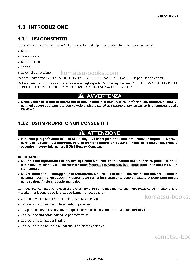 Komatsu pc26mr-3ita Manuale operativo copertina Pagina 7