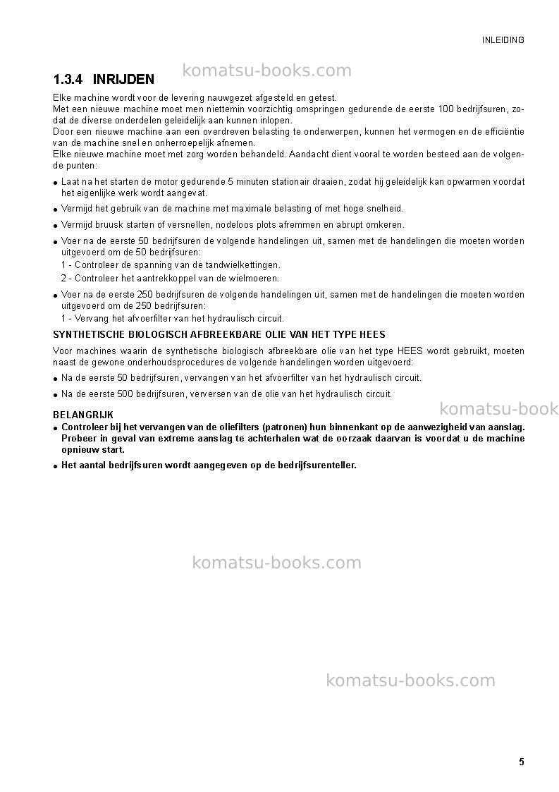 Komatsu sk1020-5ita Operation manual cover Page 7