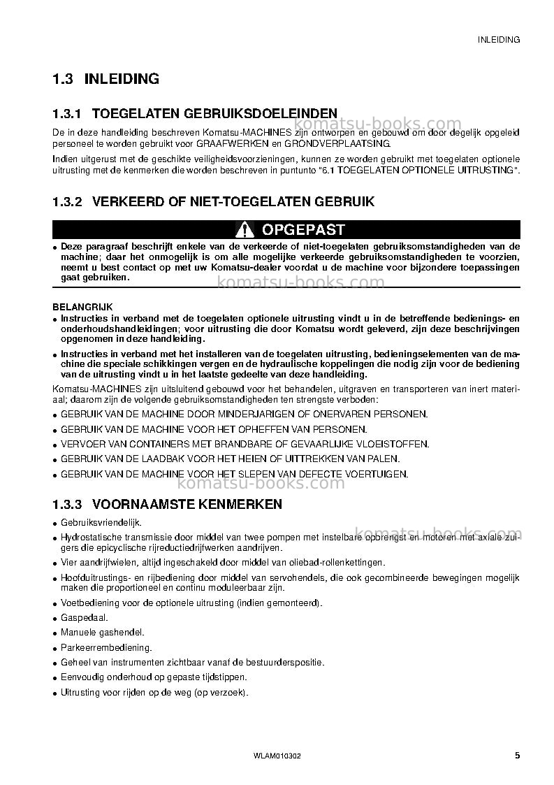 Komatsu sk714-5ita-/ Operation manual cover Page 7 Komatsu sk714-5ita-/ Operation manual cover Page 7