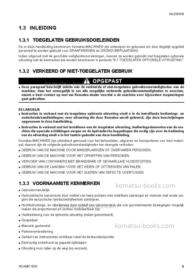 Komatsu ck20-1ita Operation manual cover Page 7 Komatsu ck20-1ita Operation manual cover Page 7