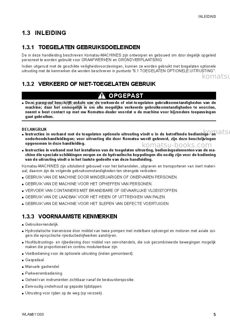 Komatsu ck35-1ita Operation manual cover Page 7 Komatsu ck35-1ita Operation manual cover Page 7