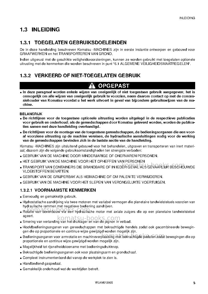 Komatsu pc80mr-3ita Operation manual cover Page 7 Komatsu pc80mr-3ita Operation manual cover Page 7