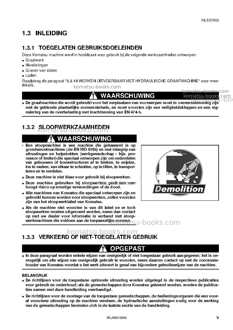 Komatsu pc80mr-3ita Operation manual cover Page 7 Komatsu pc80mr-3ita Operation manual cover Page 7
