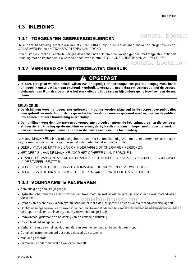 Komatsu pc20mr-2ita Operation manual cover Page 7 Komatsu pc20mr-2ita Operation manual cover Page 7