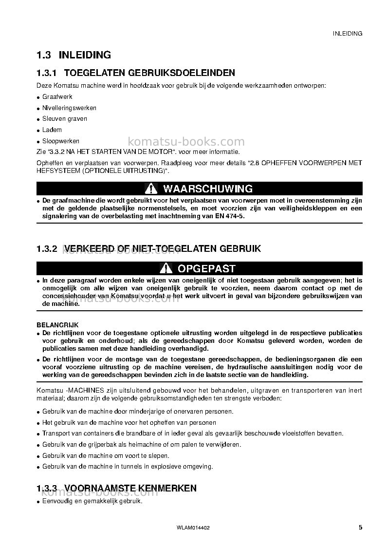 Komatsu pc55mr-3ita Operation manual cover Page 7