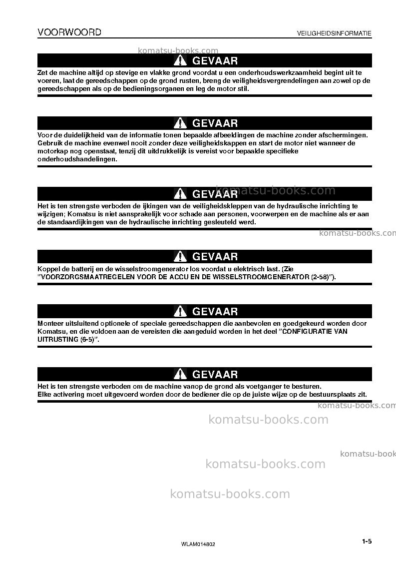 Komatsu pc118mr-8ita Operation manual cover Page 7 Komatsu pc118mr-8ita Operation manual cover Page 7
