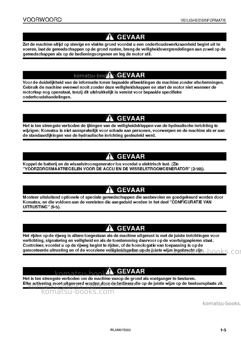 Komatsu pw98mr-8ita Operation manual cover Page 7 Komatsu pw98mr-8ita Operation manual cover Page 7