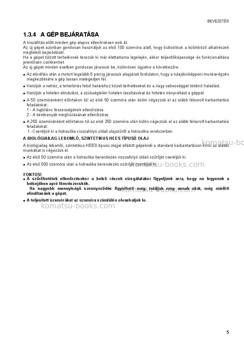 Komatsu sk1020-5ita-turbo Operation manual cover Page 7
