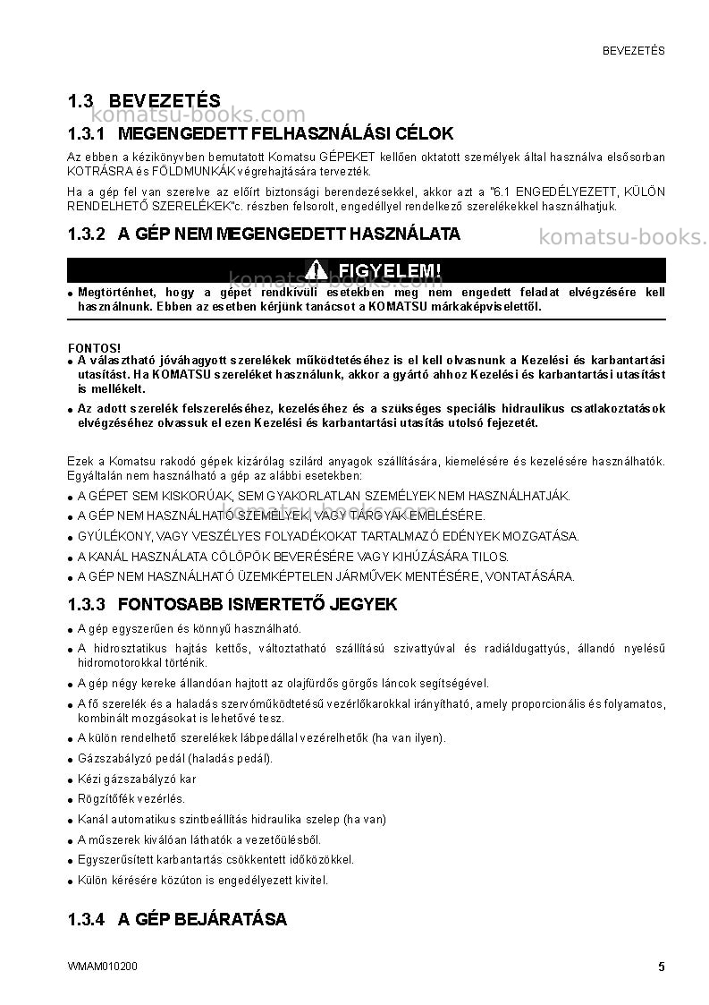 Komatsu sk510-5ita Operation manual cover Page 7