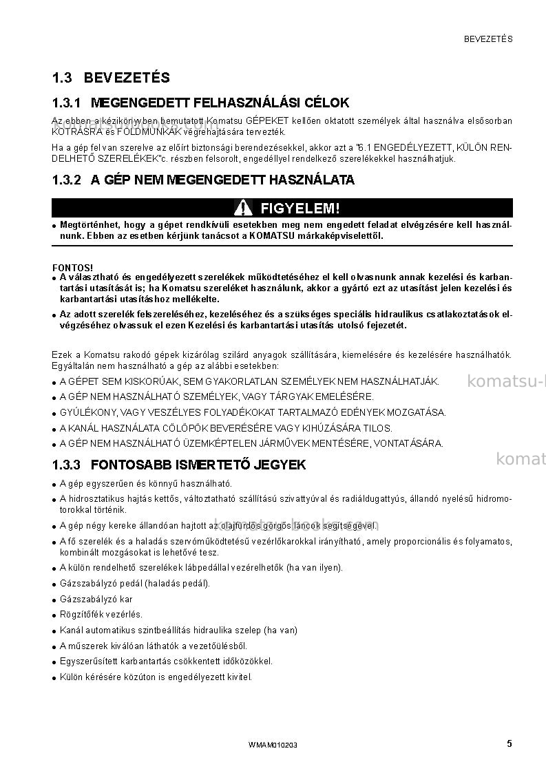 Komatsu sk510-5ita Operation manual cover Page 7