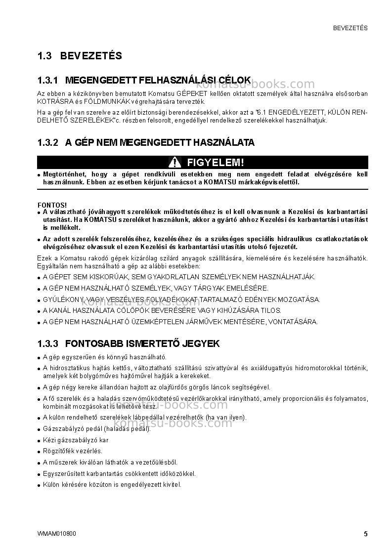 Komatsu sk1020-5ita-turbo Operation manual cover Page 7