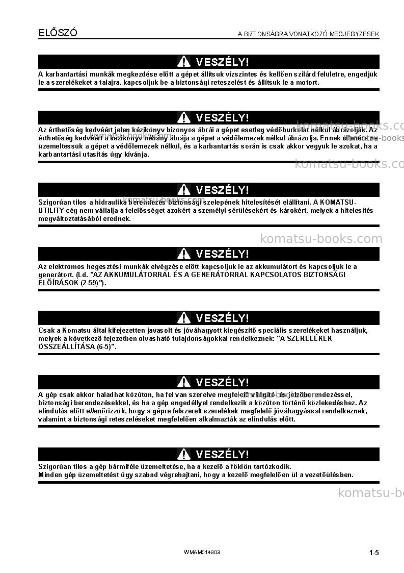 Komatsu pw118mr-8ita Operation manual cover Page 7