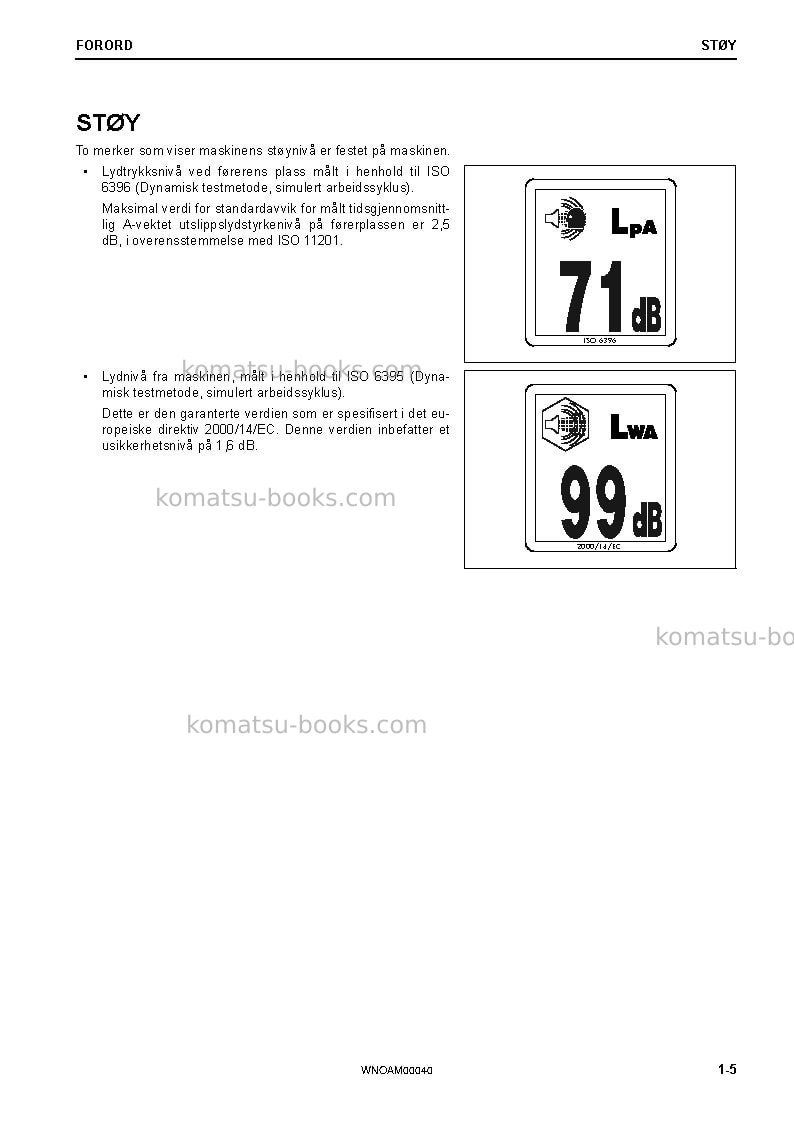 Komatsu pc88mr-10ita Operation manual cover Page 7 Komatsu pc88mr-10ita Operation manual cover Page 7