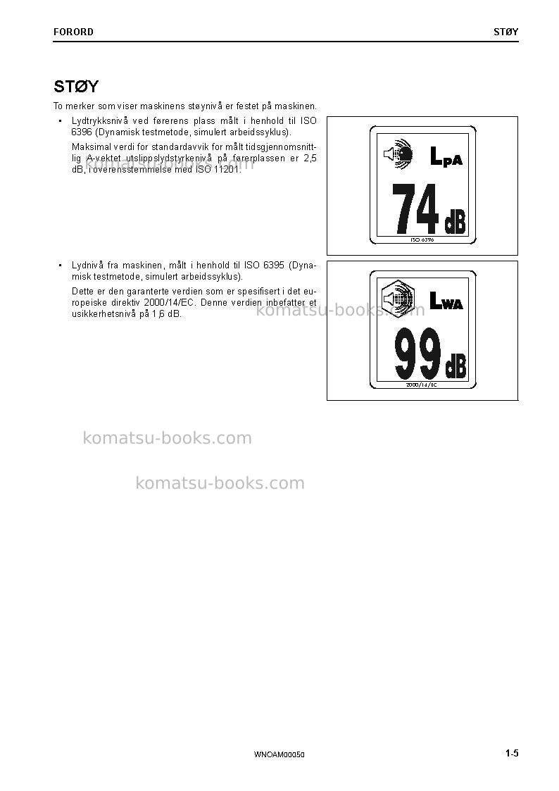 Komatsu pc78us-10jpn Operation manual cover Page 7 Komatsu pc78us-10jpn Operation manual cover Page 7