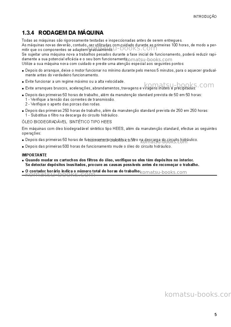 Komatsu sk1026-5ita Manual de operação capa Página 7 Komatsu sk1026-5ita Manual de operação capa Página 7