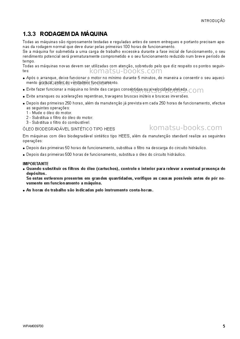 Komatsu pc80mr-3ita Manual de operação capa Página 7 Komatsu pc80mr-3ita Manual de operação capa Página 7