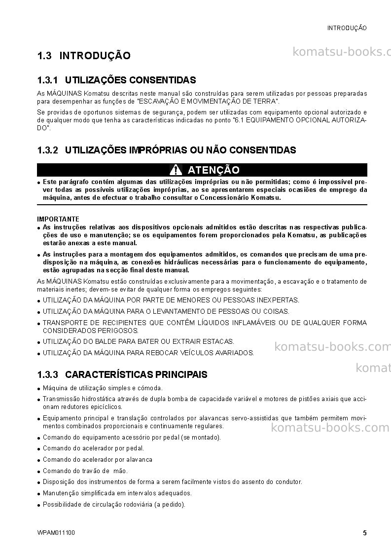 Komatsu ck25-1ita Manual de operação capa Página 7