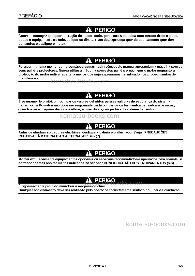 Komatsu pc09-1ita Manual de operação capa Página 7