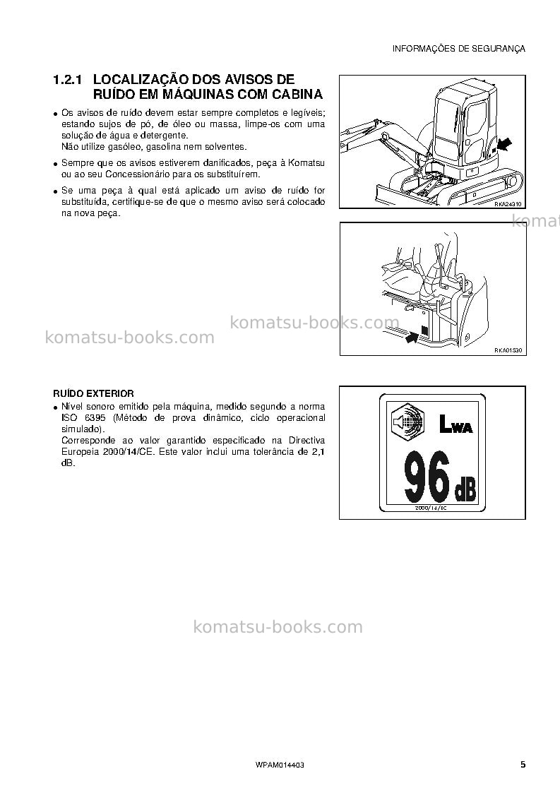 Komatsu pc55mr-3ita Manual de operação capa Página 7