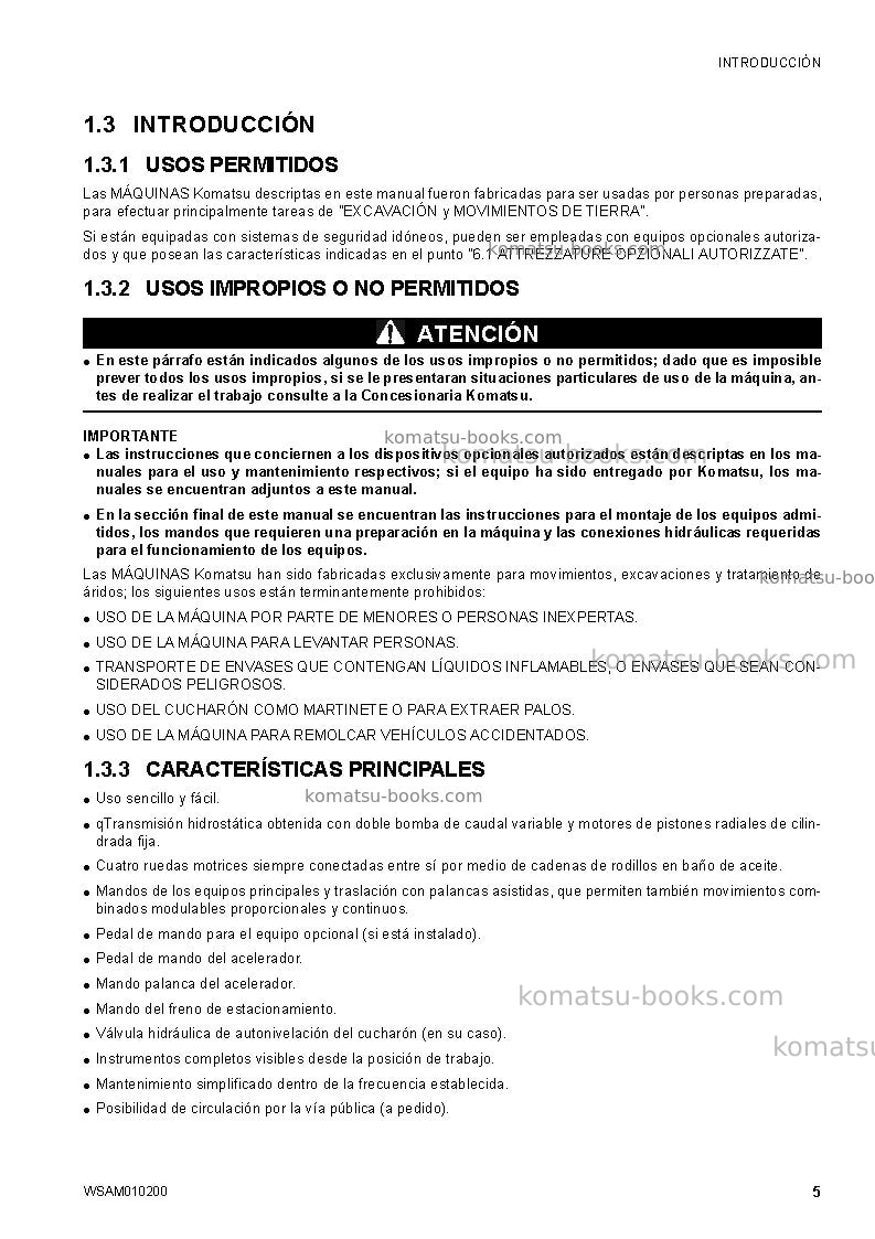 Komatsu sk510-5ita Manual de operación cover Page 7