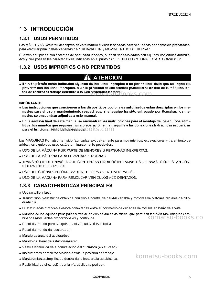 Komatsu sk510-5ita Manual de operación cover Page 7