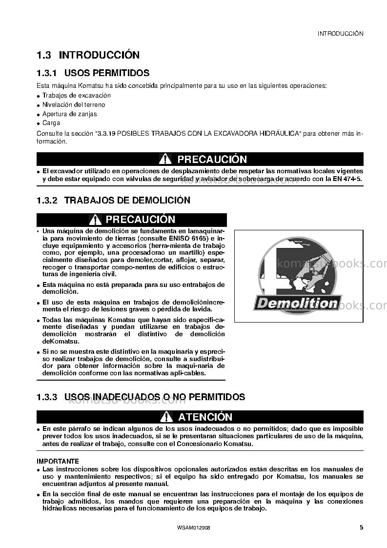 Komatsu pc80mr-3ita Manual de operación cover Page 7