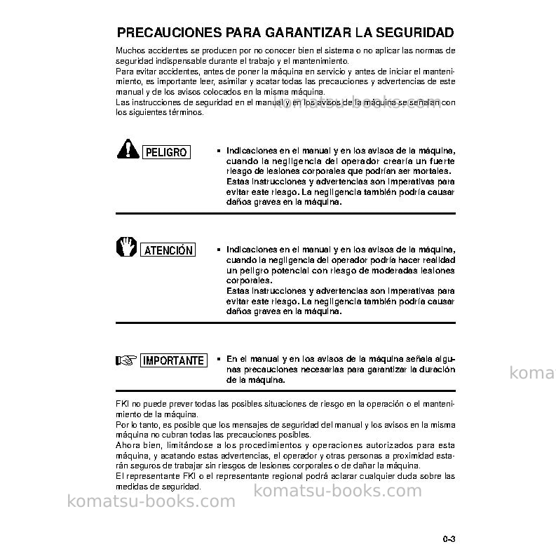 Komatsu pw95-1ita Manual de operación cover Page 7