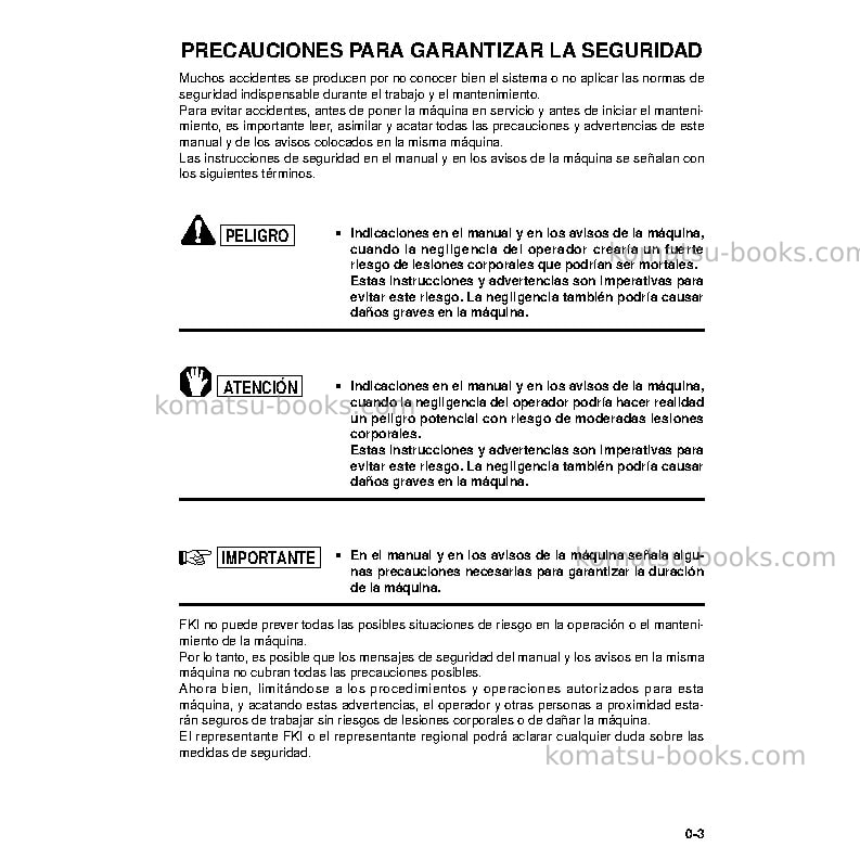 Komatsu pw95-1ita Manual de operación cover Page 7