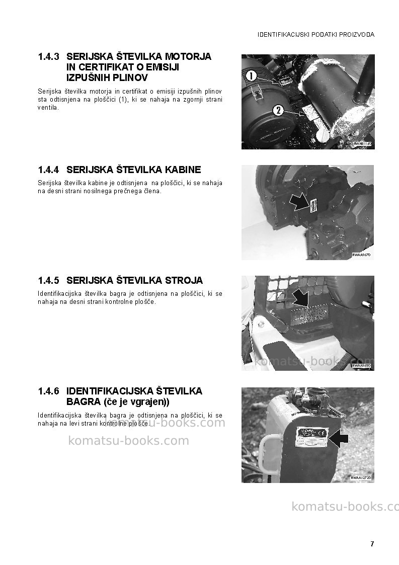 Komatsu sk1020-5ita-turbo Operation manual cover Page 7 Komatsu sk1020-5ita-turbo Operation manual cover Page 7