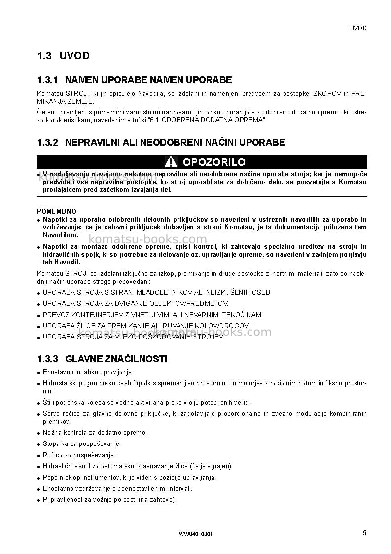 Komatsu sk714-5ita-/ Operation manual cover Page 7