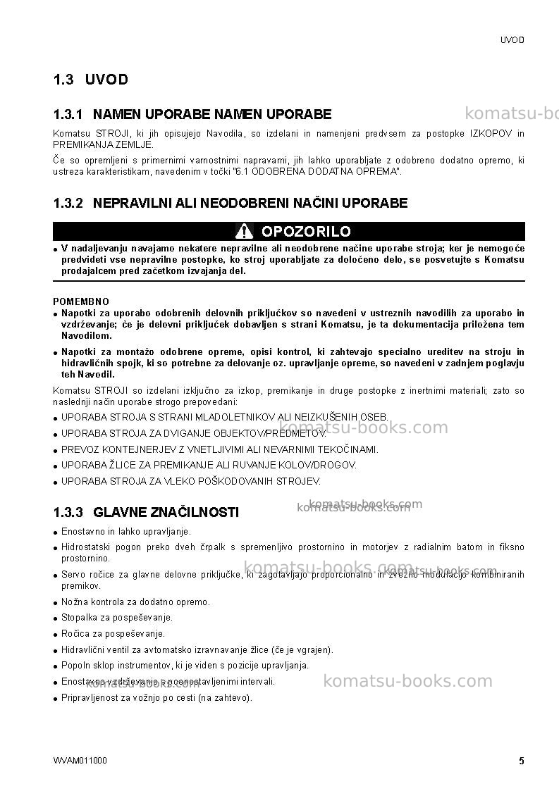 Komatsu ck20-1ita Operation manual cover Page 7 Komatsu ck20-1ita Operation manual cover Page 7