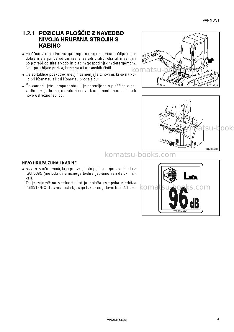 Komatsu pc55mr-3ita Operation manual cover Page 7 Komatsu pc55mr-3ita Operation manual cover Page 7