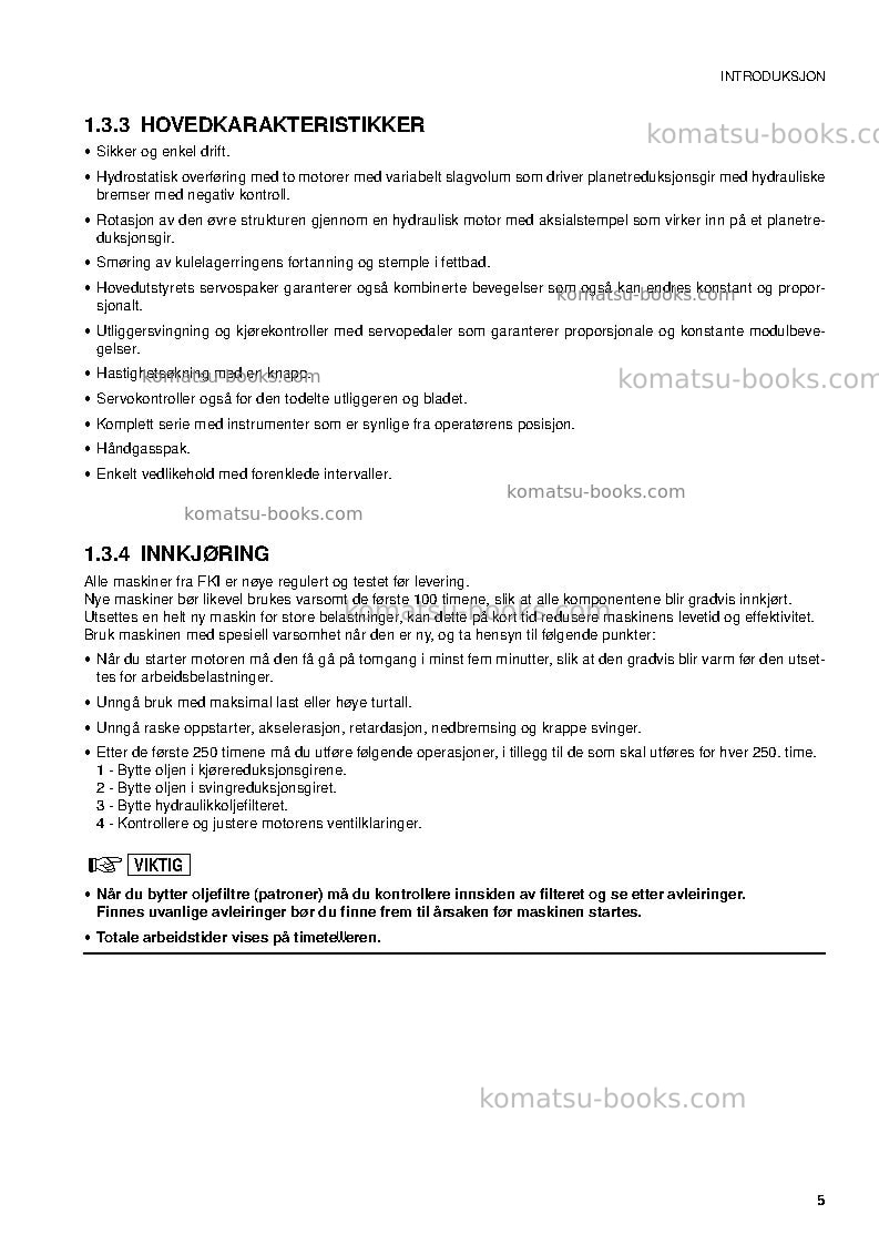Komatsu pc95r-2ita Operation manual cover Page 7