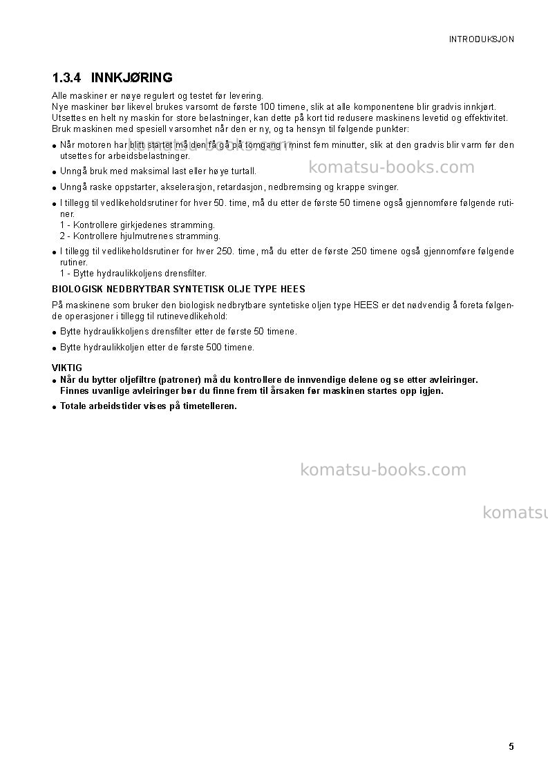 Komatsu sk1020-5ita Operation manual cover Page 7