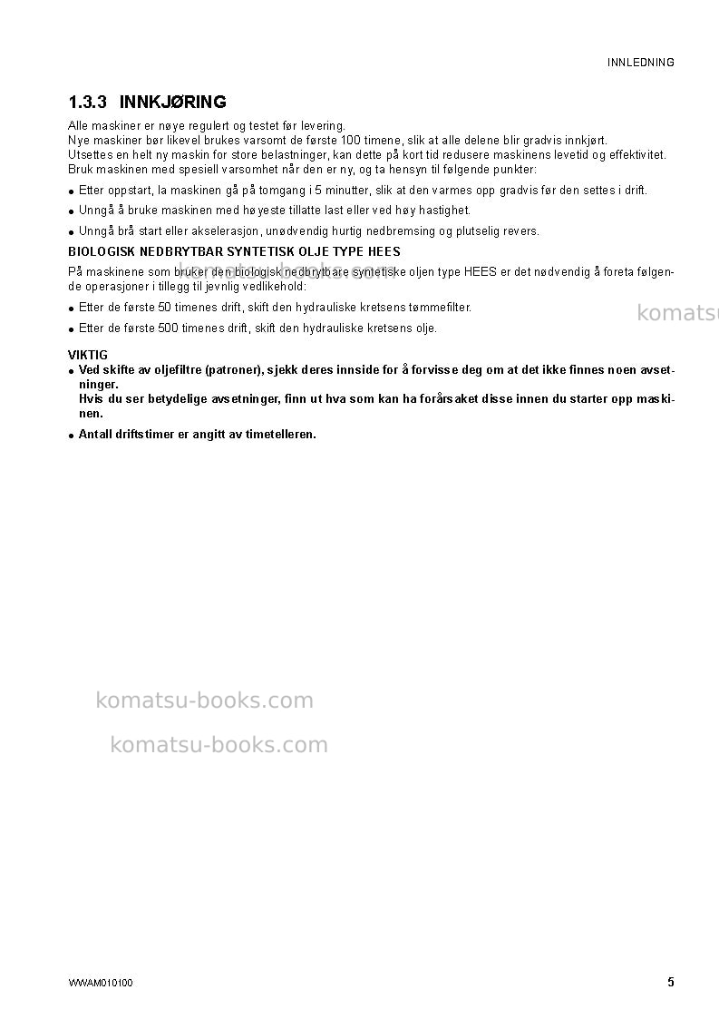 Komatsu pc78us-8jpn-for eu Operation manual cover Page 7