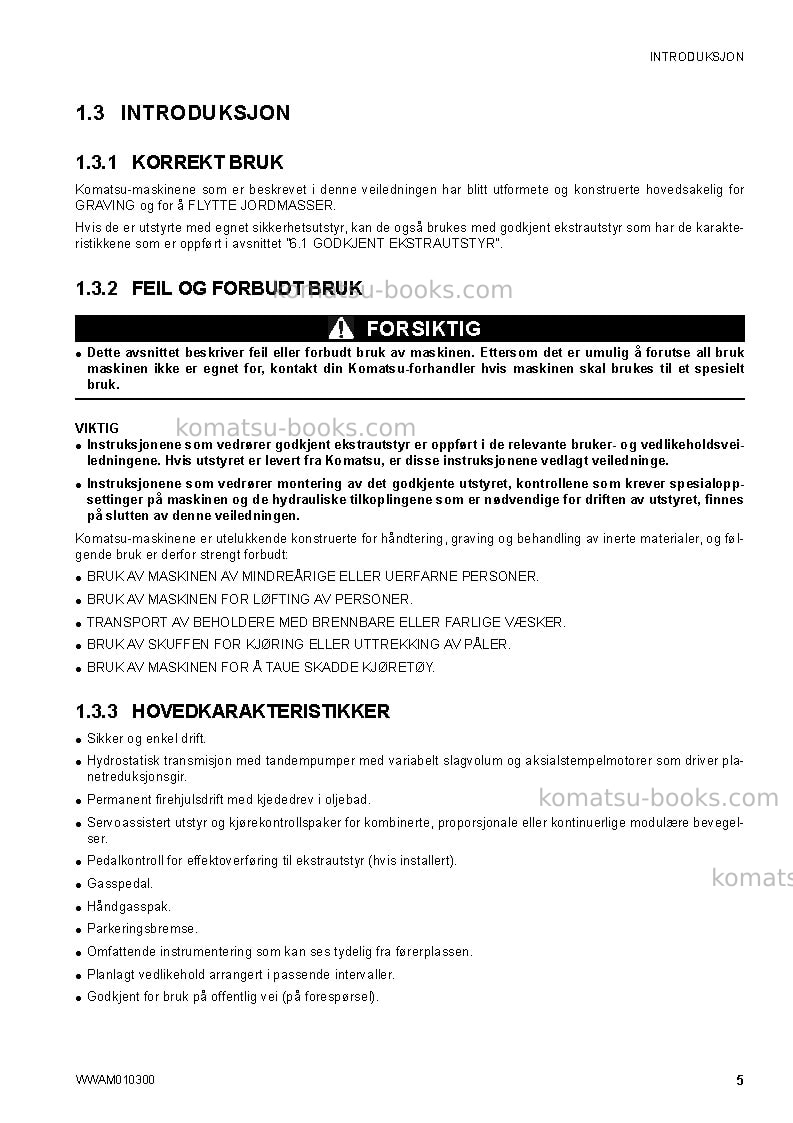 Komatsu sk714-5ita-/ Operation manual cover Page 7