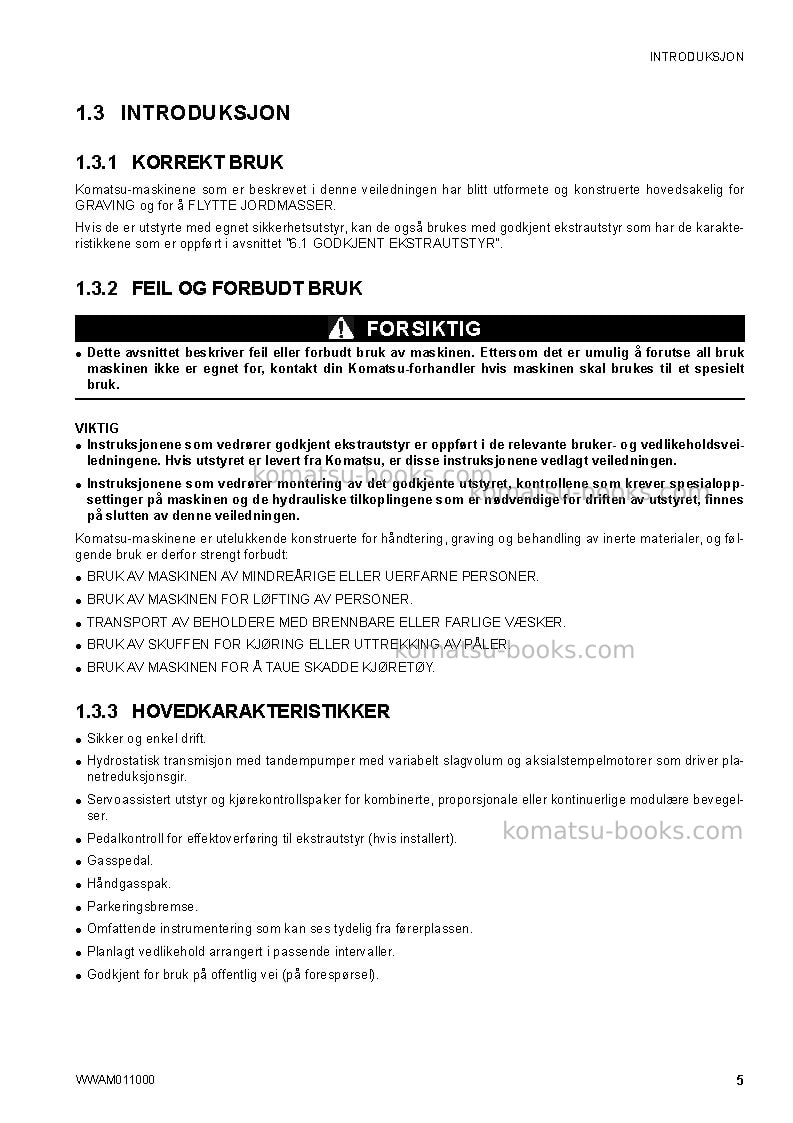 Komatsu ck20-1ita Operation manual cover Page 7 Komatsu ck20-1ita Operation manual cover Page 7