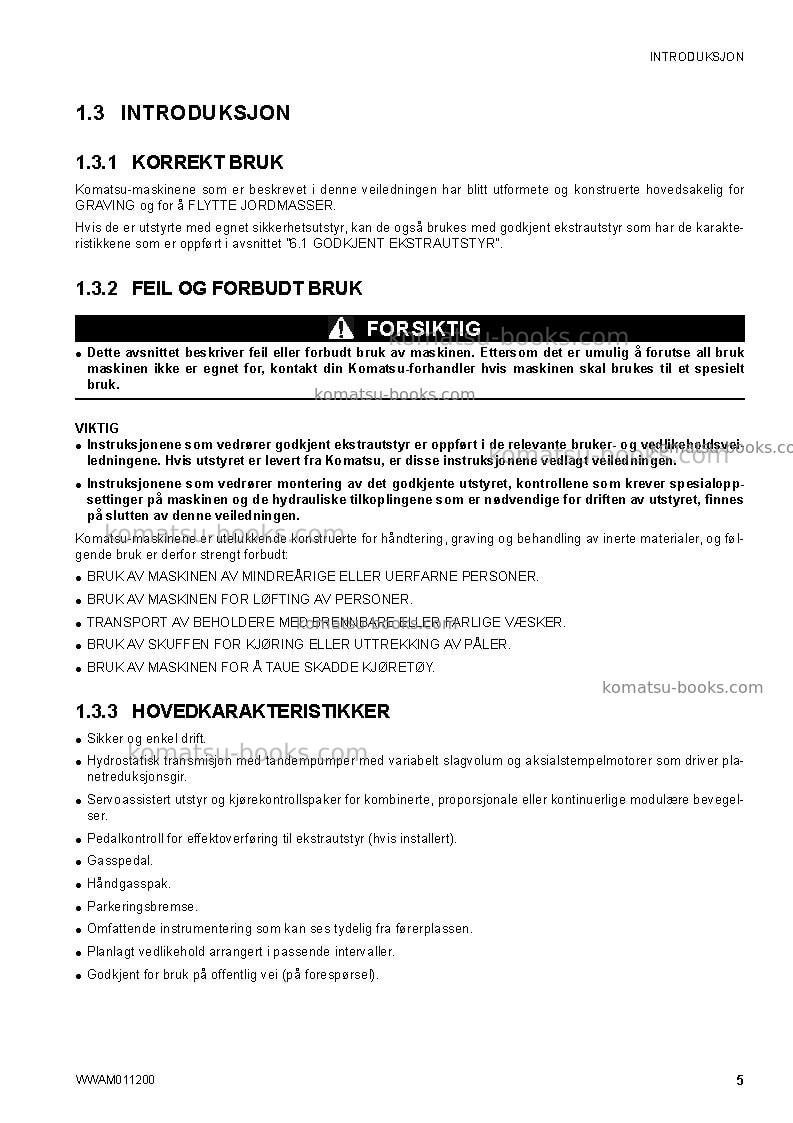 Komatsu ck30-1ita Operation manual cover Page 7