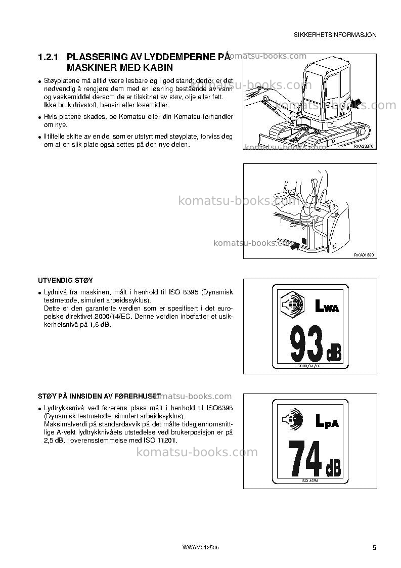Komatsu pc26mr-3ita Operation manual cover Page 7 Komatsu pc26mr-3ita Operation manual cover Page 7